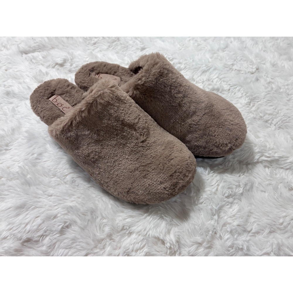 b.o.c. Born Taupe Faux Fur Clogs‎ Mules Womens 6M